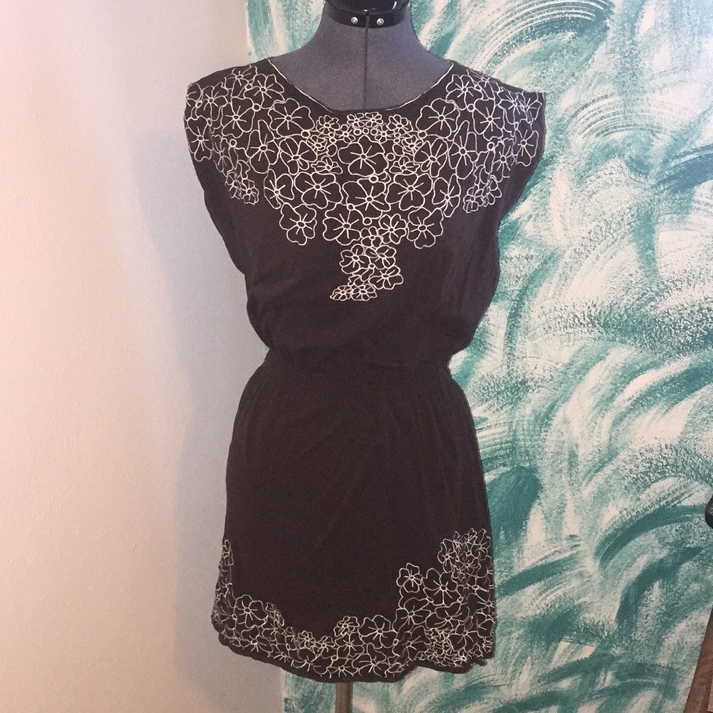 Brown and Lace MIDI dress